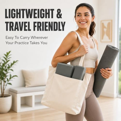 EXERZ Yoga Blocks 2 pack, Gym Blocks, Exercise Workout Fitness Bricks, Pilates Stretch Handstand Non-Slip - color: Grey