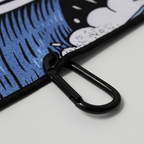 RokFit Gym & Golf Towel – Multi-Use, Quick-Dry, Durable Utility Towel with Bold Graphic and Carabiner Clip (Own The Grind) - color: Own the Grind