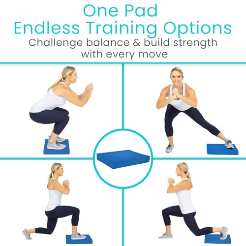 Vive Balance Pad - Foam Large Yoga Mat Trainer for Physical Therapy, Stability Workout, Knee and Ankle Exercise, Strength Training, Rehab - Chair Cushion for Adults, Kids, and Travel - color: Champion Blue