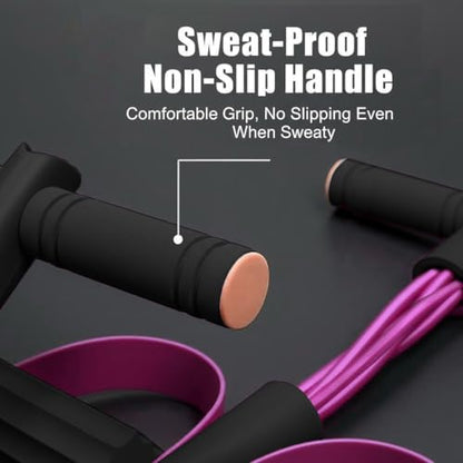Pedal Resistance Bands with Handles for Home Work Out - color: Pink