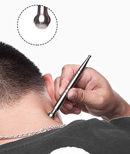 FeelFree Sport Manual Acupuncture Pen, Acupressure Pen & Fascia Stick | Stainless steel massage tool with dual heads for trigger points