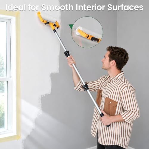 VOOMEY 12 Inch Paint Roller Covers 1/2" Nap, Microfiber Paint Roller Sleeves Large Paint Roller Covers for Smooth to Semi-Smooth Surfaces, Wall, Ceiling, Home Renovation Painting Tools - size: 12inch 6pcs