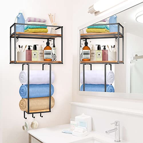MOUGIGI Towel Rack Wall Mounted - Space-Saving Design for Small Bathrooms | Versatile Organizer for Towels, Blankets, and More - Ideal for RVs and Hotels