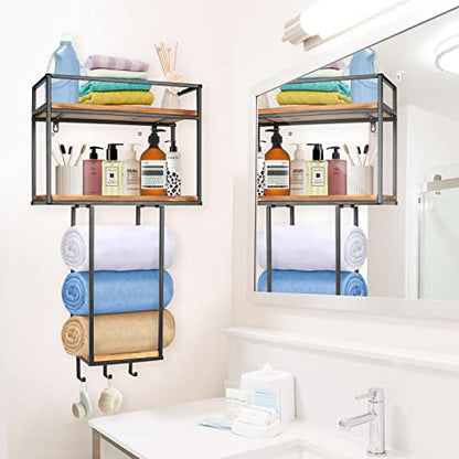 MOUGIGI Towel Rack Wall Mounted - Space-Saving Design for Small Bathrooms | Versatile Organizer for Towels, Blankets, and More - Ideal for RVs and Hotels