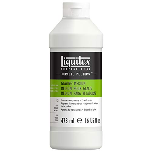 Liquitex Professional Fluid Medium, 473ml (16-oz), Glazing Medium | Increases Color Depth, Dries Quickly for Rapid Layering, Lowers Viscosity, Minimizes Brush Strokes, Maintains Paint Adhesion - color: Glazing, size: 16 Fl Oz (Pack of 1), style: 16-oz