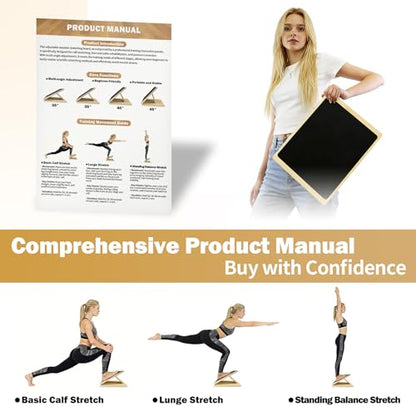 Slant Board for Calf Stretching and Exercise with Training Poster