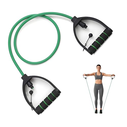 Resistance Bands with Handles, Adjustable Length Exercise Bands for Home Workouts & Physical Therapy, Strap for Arms, Legs & Full Body Fitness - color: Green