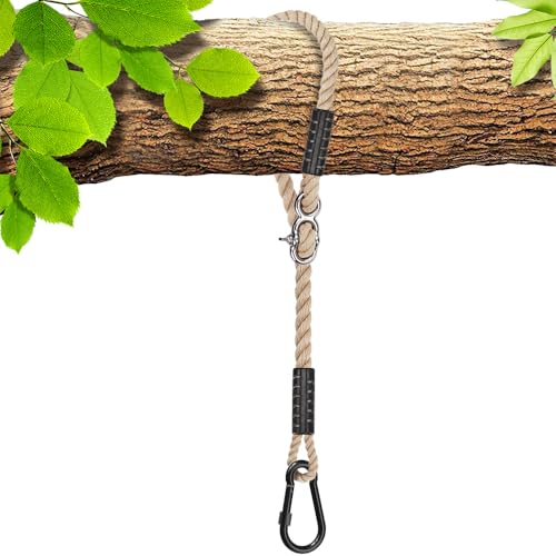 SELEWARE 10ft Tree Swing Rope, Adjustable Hammock Straps Hanging Kit - color: Beige-1 Pack, size: 10ft