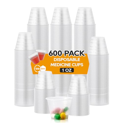 Disposable Medicine Cups (1 oz) 600 Pack,Small Plastic Measuring Cups for Medical Purposes, or Mixing and Measuring Resin, Epoxy, DIY Arts, Paint - color: 1OZ-600PACK