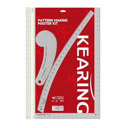 Imperial Fashion Designer's Ruler Kit for Pattern Making Sewing | Lightweight Aviation Aluminum Hip Curve Ruler, L-Square Ruler, Vary Form Curve Ruler and Arcylic Quilting Ruler for Design - style: Pattern Kit