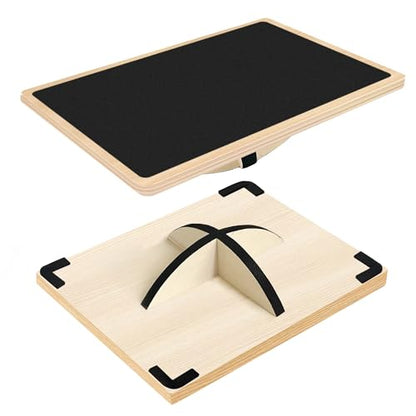Balance Board Professional Wobble Board for Adults Anti-Slip for Physical Therapy Standing Desk Core Strength Wooden Rocker Board(350LBS) - size: 360° Balance Board (Wooden)