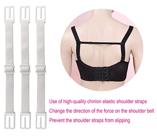 Women's Non-slip Adjustable Elastic Bra Strap Clips Holder-3 Packs - color: White