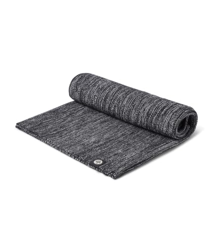 Manduka Shala Yoga Rug 71" - Outdoor Yoga & Meditation | Foldable & Machine Washable | Natural Cotton | Handmade | 71 x 26 inches - color: Black Heather