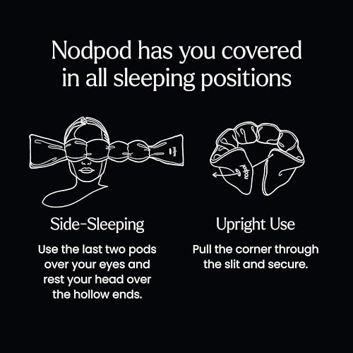 nodpod Patented Gentle Pressure Sleep Mask, Weighted Eye Mask - color: Black Onyx Cotton