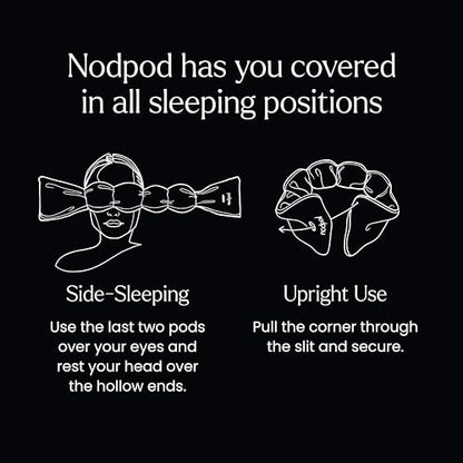 nodpod Patented Gentle Pressure Sleep Mask, Weighted Eye Mask | Patented Light Blocking Design for Sleeping, Travel & Relaxation, Bead Filled, Machine Washable, BPA-Free, Black Onyx - color: Black Onyx Cotton