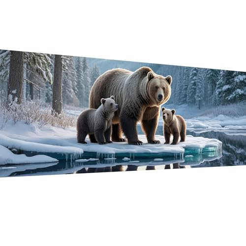 SKRYUIE 5D Large Diamond Painting Kits Bear - DIY Diamond Art Kits for Adults Animal, Full Round Drill - Crystal Embroidery Cross Stitch - Craft for Wall & Office Decor - 12x30 inch / 30x80 cm B5 - color: colorful-11