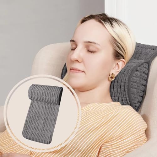 WdFour Headrest Memory Pillow,Neck Pillow, Support Cushions for Back for Sofas, Recliners, Office Chairs, Massage Chairs for Neck Pain Relief and Cervical Support. (Gray, 13" Wx5.5 Lx3 D) - color: Gray, size: 13"Wx2.7"D
