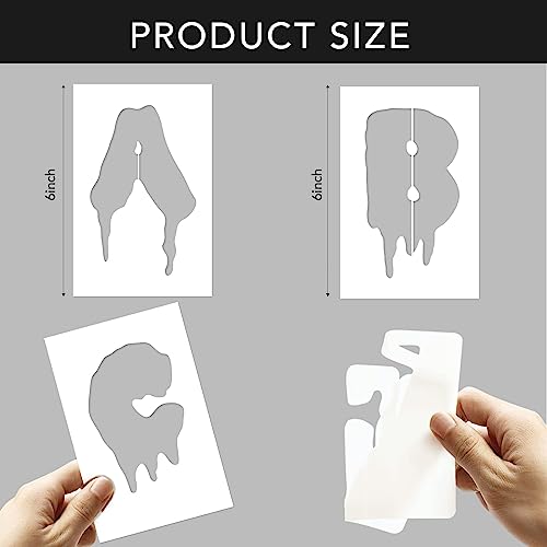 26pcs Halloween Letter Stencils Alphabet Painting Stencil Reusable DIY Drawing Letter Stencil for Painting on Wood Canvas Reusable Template Nativity Scene Paint Stencils for Crafts Fabric Home Décor - color: Halloween Bleeding Style, size: 6 Inch