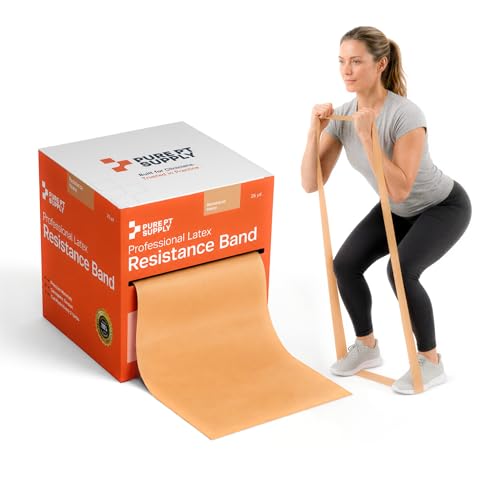 Pure PT Premium Latex Resistance Band – Elastic Exercise Bands | Premium latex resistance band for strength training, yoga & physical therapy | Elastic Workout Bands | Exercise Bands - color: Orange: Heavy, size: 25 Yards