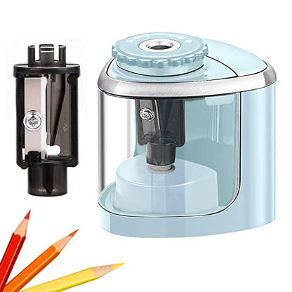 Aogwat Pencil Sharpener Electric Pencil Sharpener for Kids, Blade to Fast Sharpen, Suitable for No.2/School/Classroom/Office/Home (Blue) - color: Bule