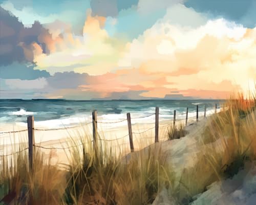 TUMOVO Paint by Numbers for Adults and Kids Summer Landscape with Sea DIY Paint by Number Oil Paintings Arts and Crafts Paint by Numbers Kits Acrylic Painting Home Decoration 16 x 20 Inch - color: Artwork-04