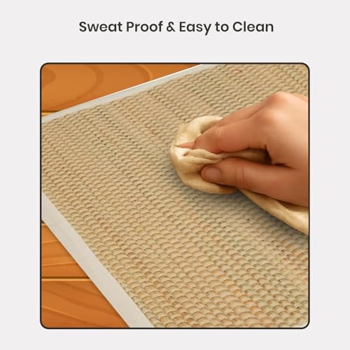 LFH Home Handmade Straw Yoga Mat For Exercise, Workout, Fitness - Perfect Heavy Quality Eco Friendly Natural Straw Reversible Yoga Mat for Men & Women - 72x24 Inch - color: White
