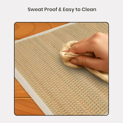 LFH Home Handmade Straw Yoga Mat For Exercise, Workout, Fitness - Perfect Heavy Quality Eco Friendly Natural Straw Reversible Yoga Mat for Men & Women - 72x24 Inch - color: White