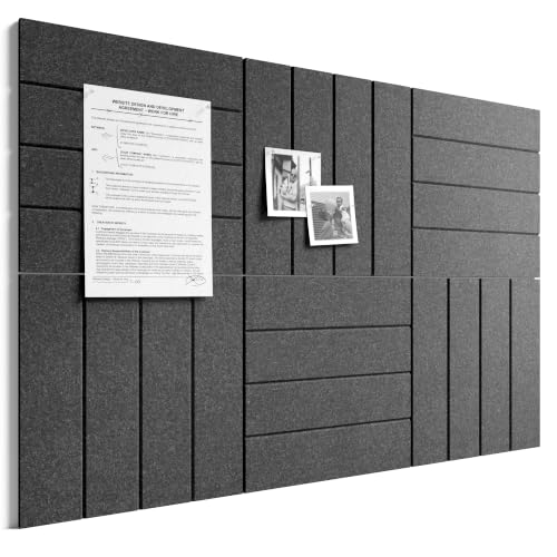 Bumusty 36" x 24" Large Cork Board Alternative, Charcoal Gray - color: Charcoal Gray, size: Bold-stripe 6-pack