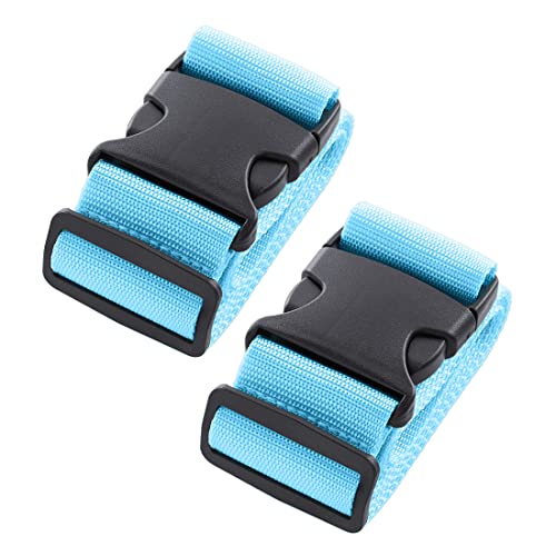 2pcs 74″×2″Luggage Straps for Suitcases,Adjustable Suitcase Straps and Heavy Duty Strap Buckle Packing Straps Travel Accessories,Blue - color: Blue 2PCS