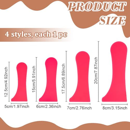 INFUNLY 4 PCS Acrylic Pottery Foot Shaping Tool Pink Pottery Wheel Rib Kit 3x8 Inch Pottery Rim Trimmer Wave Curved Clay Sculpting Utensil Clay Compressing Tool for DIY Ceramics Supplies - color: Pink