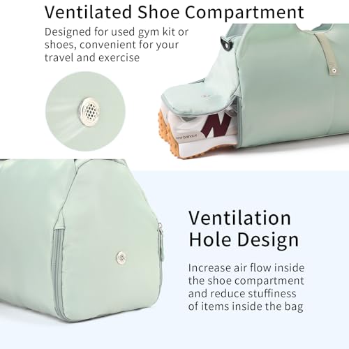 Handbag for Women Yoga Bag Large Capacity Yoga Pad Buckle with Shoe Compartment Water Bottle Sports Gym Bag Travel - color: C01-1 Green