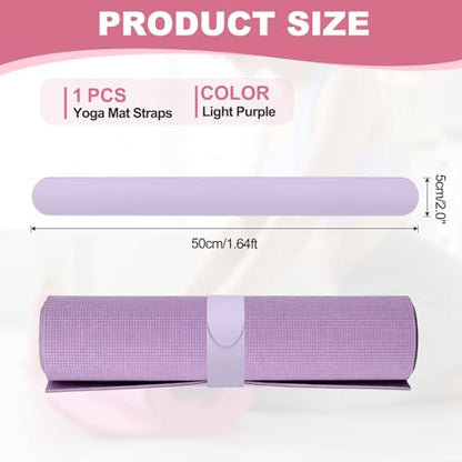 Yoga Mat Strap Slap Band, One Snap Yoga Mat Slap Band for Keep Mats Tightly Rolled Exercise Mat Sling Holder - color: Light Purple