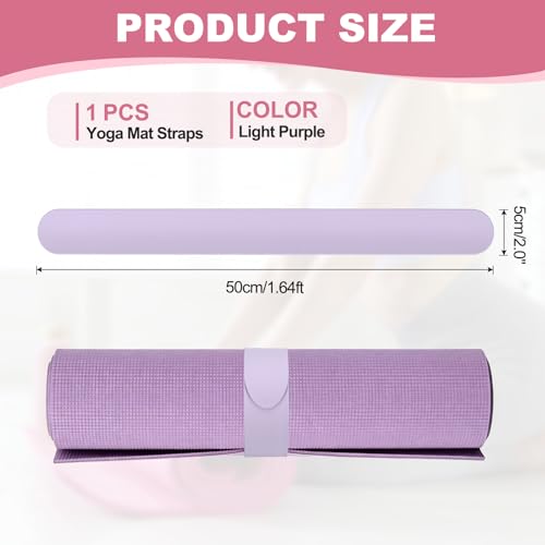 Yoga Mat Strap Slap Band, One Snap Yoga Mat Slap Band for Keep Mats Tightly Rolled Exercise Mat Sling Holder - color: Light Purple