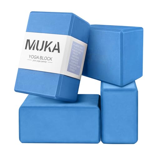 Muka Yoga Blocks 4x6x9 Inch, High Density EVA Foam Yoga Brick for Meditation, Pilates - color: Blue, size: 4 pack