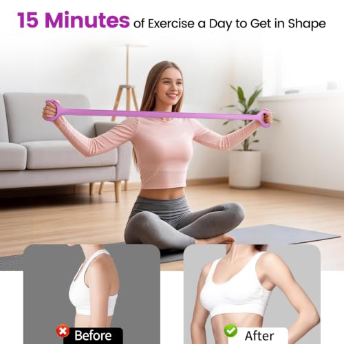 Figure 8 Resistance Bands 2 Pack, Silicone Anti-Slip for Yoga