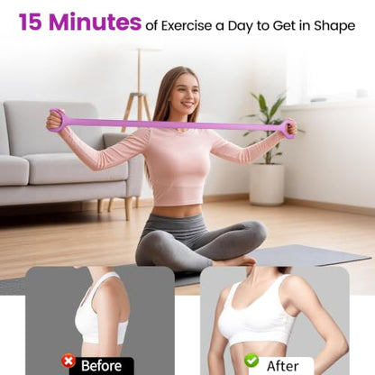 Figure 8 Resistance Bands 2 Pack, Silicone Anti-Slip for Yoga