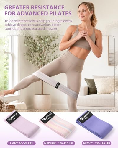 LIONSCOOL Pilates Ring Set 14" Magic Circle, 9" Mini Ball, Resistance Bands - color: Purple