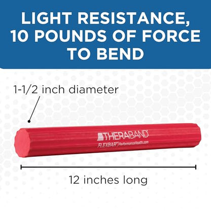 THERABAND FlexBar Resistance Bar, Physical Therapy, Flex, Elbow, Wrist, Red - color: Red - Light