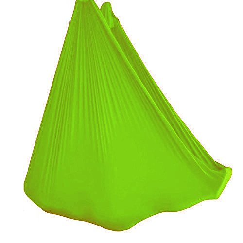 Deluxe Pilates & Yoga Flying Swing Aerial Hammock - Silk Fabric (5mx2.8m) - color: Green