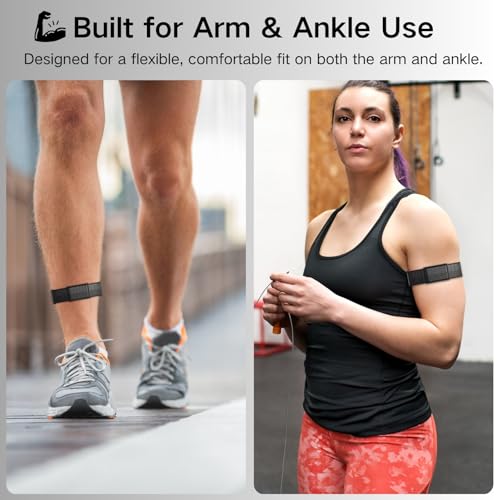 Bicep Bands Compatible for Polar Loop (2025) / Visible Armband 2.0 Straps - color: Black