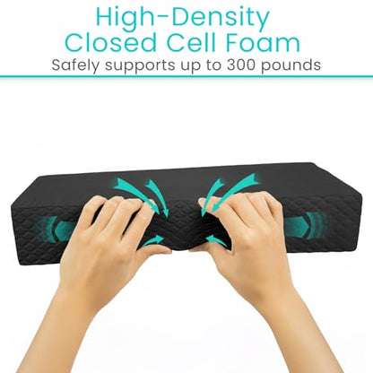 Vive Balance Pad - Foam Large Yoga Mat Trainer for Physical Therapy, Stability Workout, Knee and Ankle Exercise, Strength Training, Rehab - Chair Cushion for Adults, Kids, and Travel - color: Midnight Black