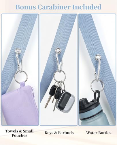3 Pack Yoga Mat Strap Carrier with Carabiner Clip, Adjustable Sling Holder for Carrying Exercise & Pilates Mats