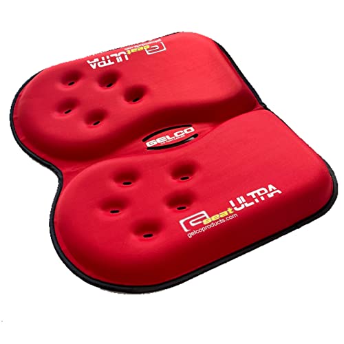 GSeat Ultra Orthopedic Gel and Foam Seat Cushion - for Coccyx, Back, Tailbone, Prostate, Postnatal, and Sciatica Pain/Discomfort - Office, Car, Chair, Travel (Cardinal Red) - color: Cardinal Red