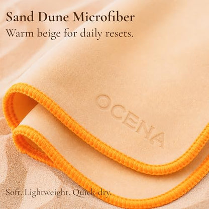 OCENA Pocket Sweat Towels & Microfiber Handkerchiefs, 5-Pack, 10 x 10 in | Quick-dry, sweat-absorbing, soft on face and hands; easy to carry for heat, workouts, gardening, travel, and daily use - color: Beige