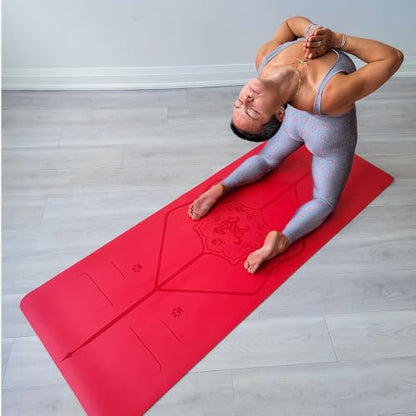 Liforme Zodiac Yoga Mat - Patented Alignment Design, Advanced Non-Slip Grip - color: Dog Red