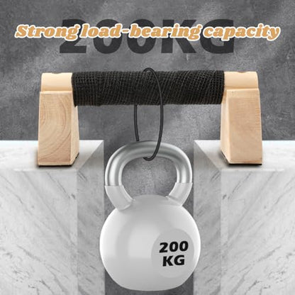 Wood Parallettes Bars for Home Workout, Push Up Bars & Dip Stands, Wooden Calisthenics Equipment Handstand Blocks for Strength Training, Rehabilitation & Gymnastics - size: 20cm