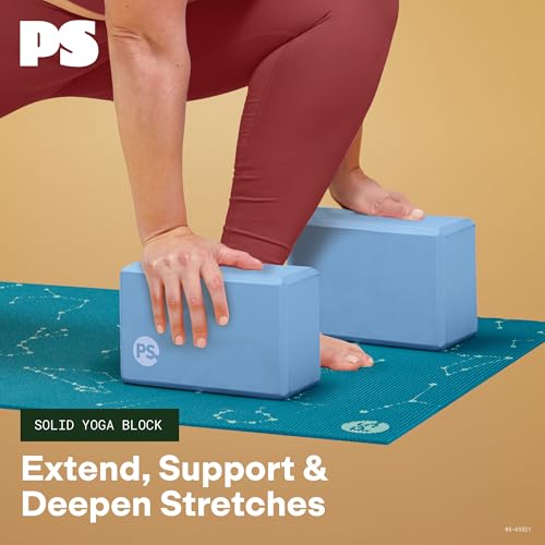 POPSUGAR Solid EVA Yoga Block, 4"x6"x9" Brick (Periwinkle) | EVA Foam | Lightweight | Balance, Alignment & Flexibility