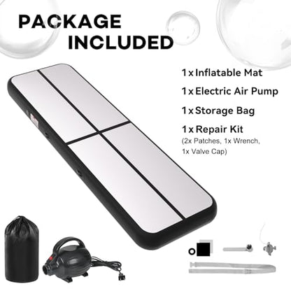 Inflatable Air Gymnastics Tumbling Mat 6ft 10ft 13ft 16ft 20ft - color: Black, size: 6.6ft*3.3ft*4in(2*1*0.1m)