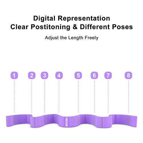 Stretch Strap, Elastic Yoga Stretching Strap, Multi-Loop for Physical Therapy, Pilates, Yoga, Dance & Gymnastics Exercise and Flexible Pilates Stretch Band - color: Purple