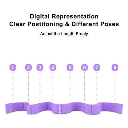 Stretch Strap, Elastic Yoga Stretching Strap, Multi-Loop for Physical Therapy, Pilates, Yoga, Dance & Gymnastics Exercise and Flexible Pilates Stretch Band - color: Purple